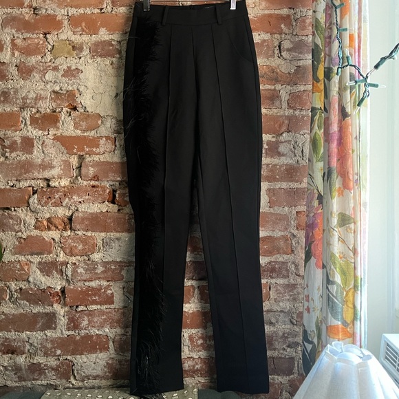 Hanifa Black Feather Ava Trousers NWT - Picture 3 of 7